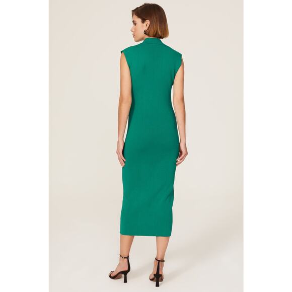 A.L.C. Taylor Green Knit Sleeveless Collared Midi Dress Size Medium - Picture 3 of 16